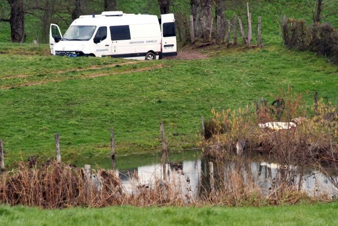 L'étang où a été retrouvée Elodie Bonnefille, près de Mayran (Aveyron), le 17 février.