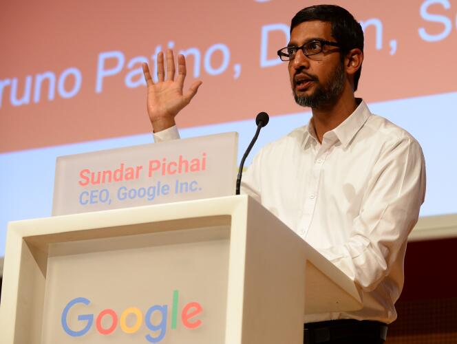 Sundar Pichai, PDG de Google, à Paris le 24 février 2016.