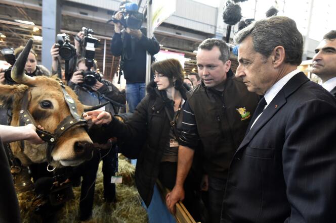 Nicolas Sarkozy, le 2 mars, au Salon de l'agriculture.