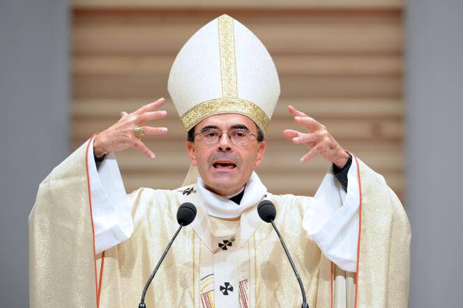 Le cardinal Philippe Barbarin, le 14 octobre 2012. / AFP / PHILIPPE MERLE