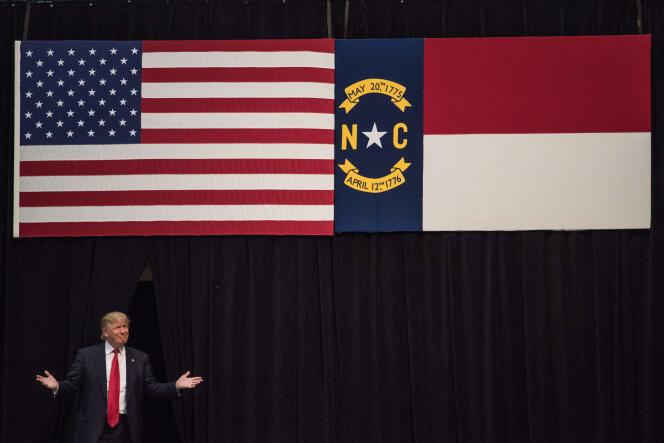 Donald Trump en campagne à Concord, en Caroline du Nord, où les électeurs républicains voteront le 15 mars, pour l'autre Super Tuesday.