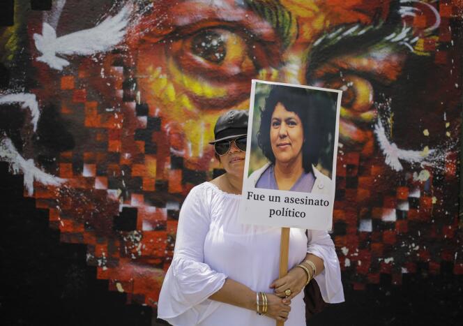 Hommage à Berta Caceres, le 8  mars, à Tegucigalpa, la capitale du Honduras.