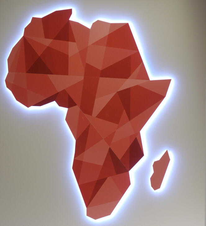 Une carte de l'Afrique telle qu'affichée au 