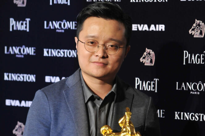 Le réalisateur chinois Bi Gan lors de la cérémonie des 52es Golden Horse Film Awards à Taipei en novembre 2015.