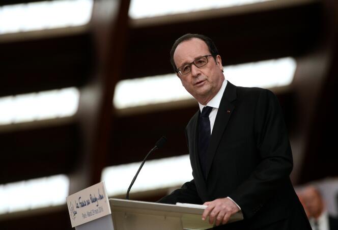 François Hollande, à l'INSEP, le 29 mars.