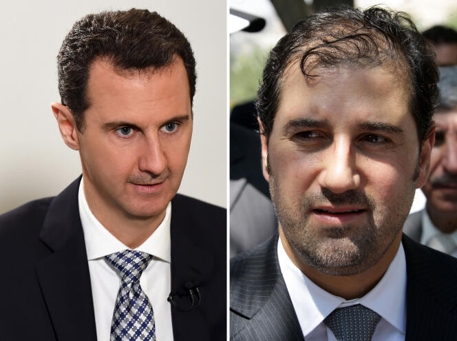A gauche, le président syrien Bachar Al-Assad à Damas, le 20 février 2016.
A droite, le businessman syrien Rami Makhlouf à Damas, le 17 juillet 2010.