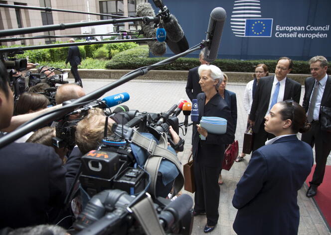 La directrice générale du FMI, Christine Lagarde, en juin 2015, à Bruxelles.