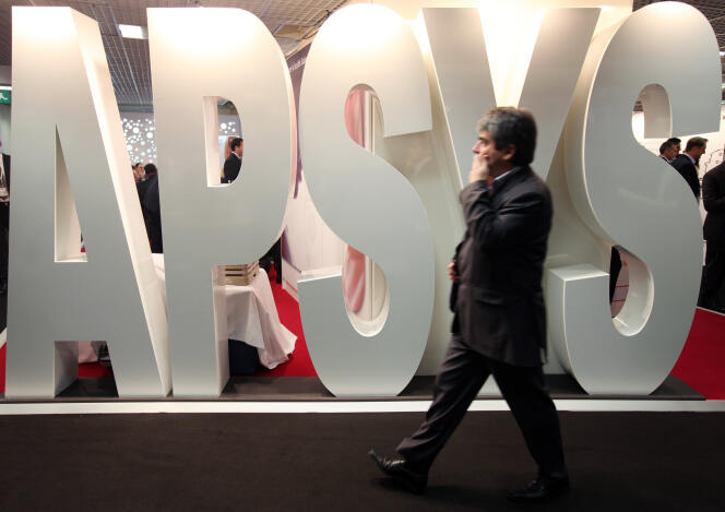 Le stand d'APSYS au marché international professionnel de l'immobilier de commerce (Mapic), à Cannes, le 17 novembre 2010.