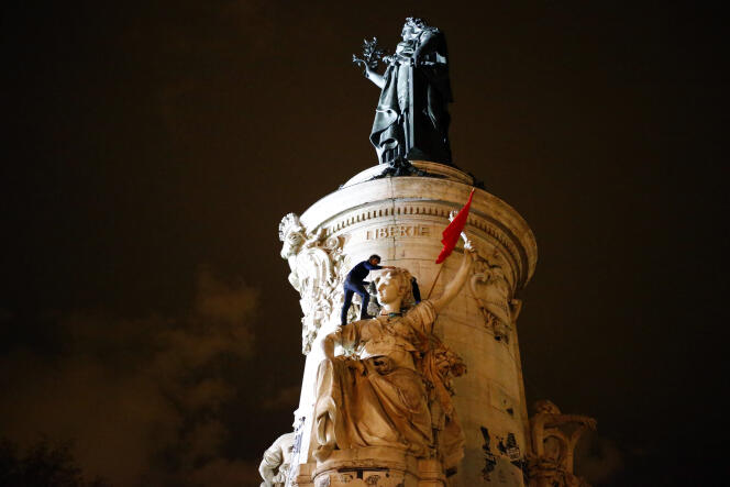 Le 4 avril, place de la République à Paris, dans le cadre du rassemblement Nuit Debout.