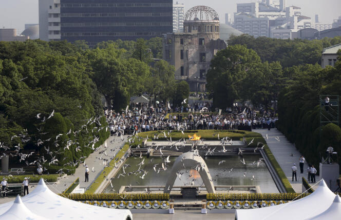 Vue du Parc du mémorial de la paix de Hiroshima, le 6 août 2015.