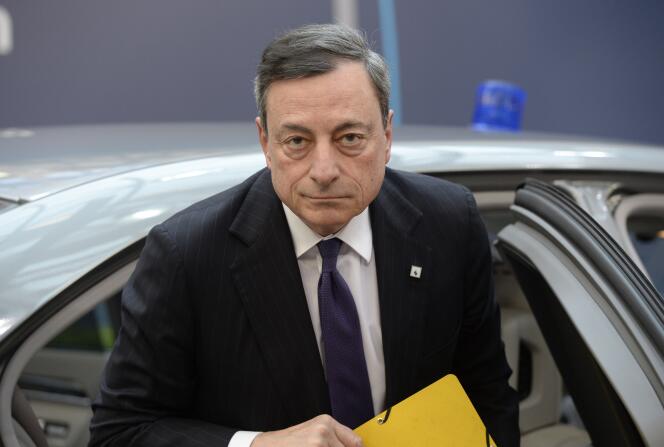 Le président de la BCE Mario Draghi à Bruxelles le 17 mars 2016.