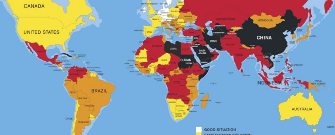 Reporters sans frontières a publié son classement annuel de la liberté de la presse en 2015.