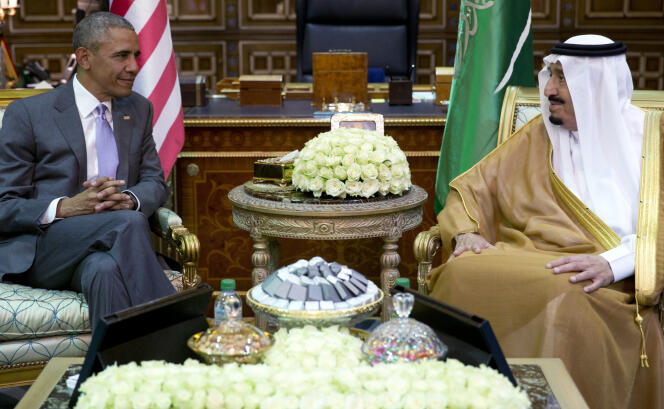 Le président américain Barack Obama avec le roi Salman en Arabie Saoudite à Ryad, le 20 avril 2016.