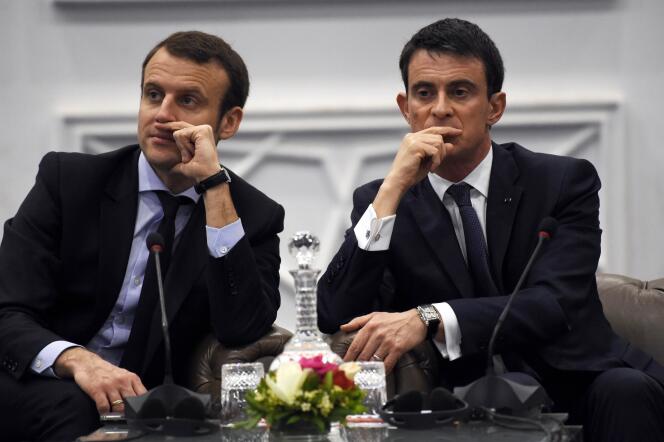 Emmanuel Macron et Manuel Valls à Alger le 10 avril. Interrogé par France Info sur les propos de son ministre de l’économie, Manuel Valls a eu un soupir agacé : « Supprimer l’impôt sur la fortune, qu’on peut toujours améliorer, rendre plus efficace d’un point de vue économique, serait une faute. »
