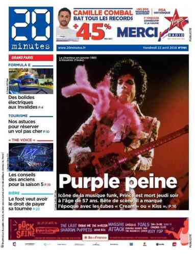 Le quotidien « 20 Minutes » évoque une « purple peine ».