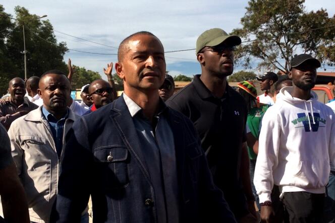 L'ancien allié du président Joseph Kabila, devenu opposant, lors d'une marche réprimée par les forces de l'ordre à Lubumbashi le 24 avril.
