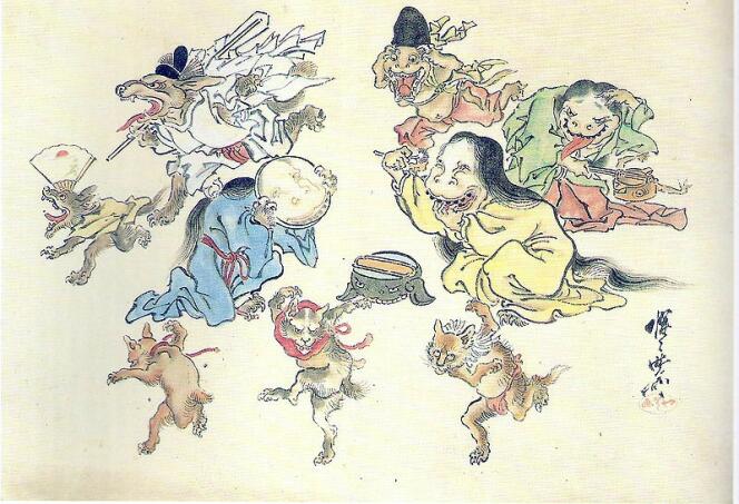 La parade nocturne des 1 000 démons, du peintre Kawanabe Kyosai (1831-1889).