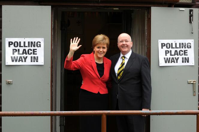 Nicola Sturgeon, la chef du SNP et première ministre d’Ecosse, à Glasgow,le 5 mai.
