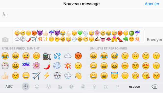 Les Emojis envahissent aussi nos smartphones.
