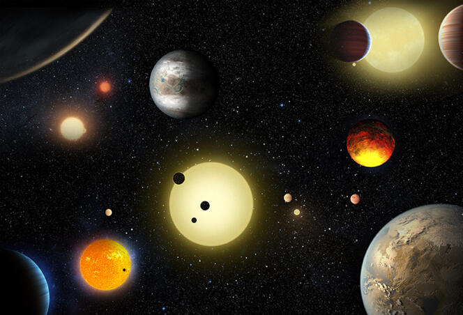 Vue d’artiste des nouvelles exoplanètes observées par la NASA.