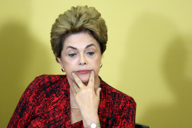 La présidente du Brésil, Dilma Rousseff, à Brasilia le 9 mai 2016.