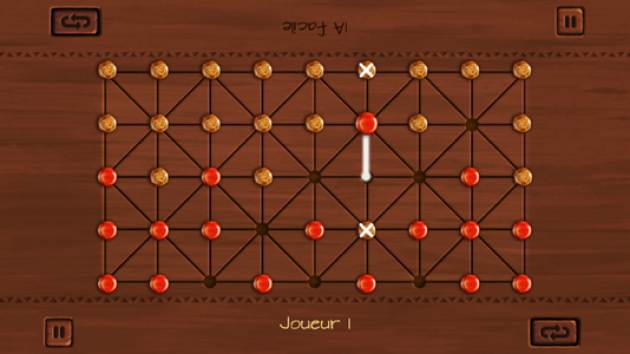 e-Fanarona, un jeu de stratégie traditionnel adapté en application pour smartphones.