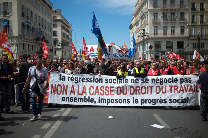 Manifestation à Marseille contre la loi travail, le 12 mai 2016.