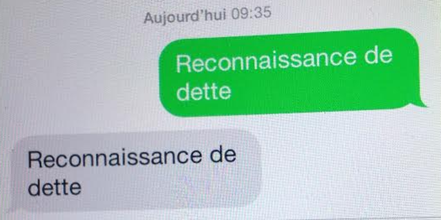 Quand Des Sms Trahissent Une Reconnaissance De Dette