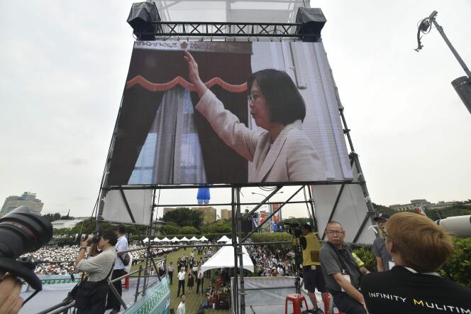 La cérémonie de prise de fonctions de la présidente taïwanaise, Tsai Ing-wen, à Taipei, vendredi 20 mai 2016.