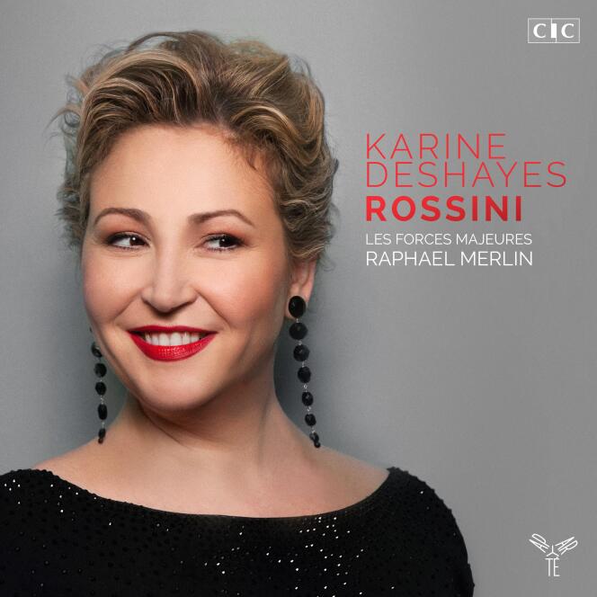 Pochette de l’album « Rossini », par Karine Deshayes (mezzo-soprano), Les Forces majeures, Raphaël Merlin (direction).