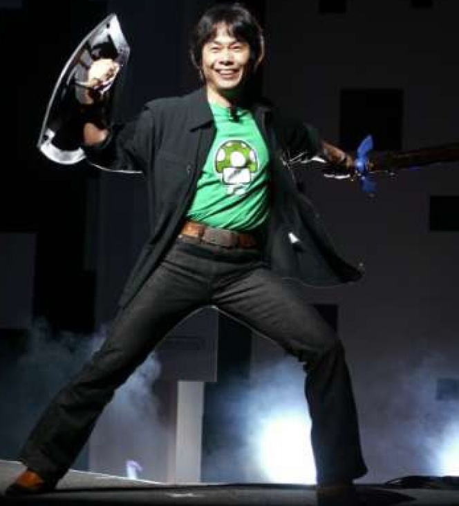 Shigeru Miyamoto annonçant « The Legend of Zelda : Twilight Princess »  en 2004.