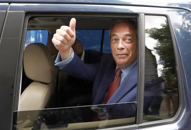Nigel Farage, le leader par intérim du Parti pour l’indépendance du Royaume-Uni (UKIP), le 24 juin à Londres.