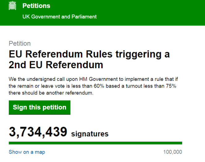 Capture d’écran du compteur de la pétition, lundi 27 juin.
