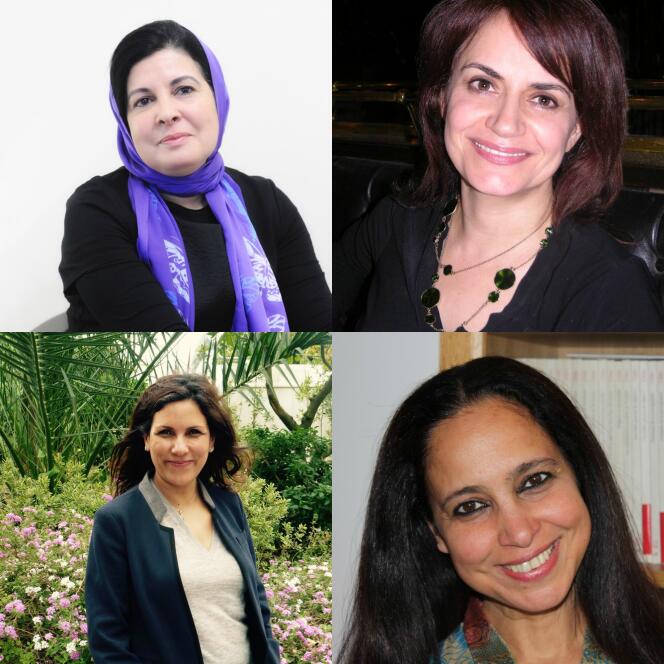 En haut à gauche Asma Lamrabet, à sa droite Chahla Chafiq, en bas à gauche Ines Safi, en bas à droite Houria Abdelouahed.