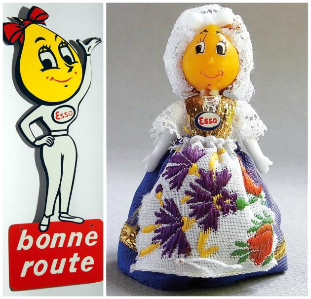 Esso habille ses figurines «Monsieur et Madame Goutte d’huile» à la mode «régionale».