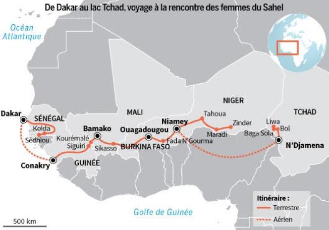 La série d’été du Monde Afrique: 4000 km et 27 étapes entre le Sénégal et le lac Tchad, sur le thème de la santé maternelle et infantile.