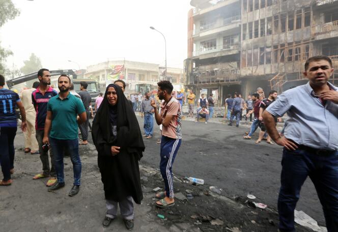 Bagdad, le 3 juillet, après l’explosion d’un camion piégé.