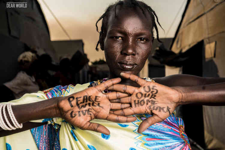 Mary Moses, dans le camp de déplacés de Mangaten, à Juba : « La paix nous rendra nos maisons ».