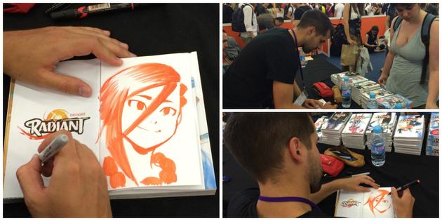 L’auteur du manga « Radiant », Tony Valente en séance de dédicace à Japan expo.