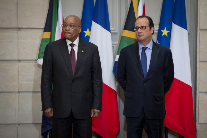 Le président François Hollande reçoit son homologue sud-africain à l’Elysée, le 11 juillet 2016.