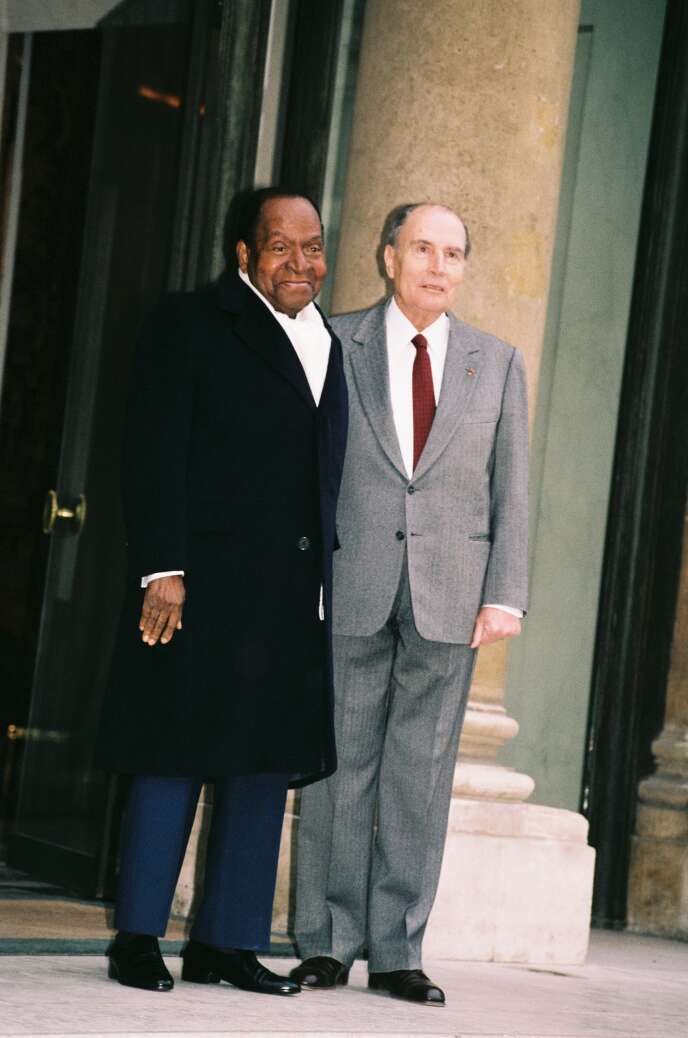 Rencontre entre François Mitterrand et Houphouët-Boigny, en 1992.