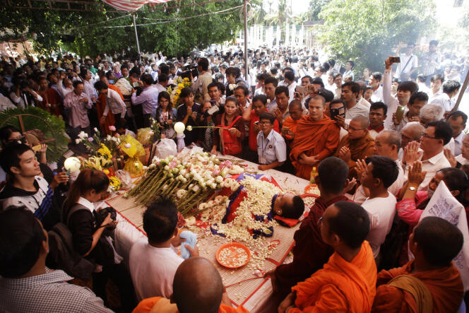 Funérailles de Kem Ley, l’un des adversaires du premier ministre Hun Sen,  le 11 juillet 2016,  à Phnom Penh.