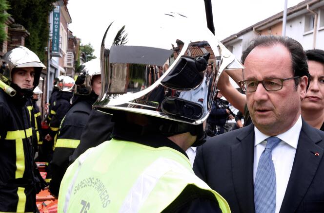 François Hollande à Saint-Etienne-du-Rouvray, le 26 juillet 2016.