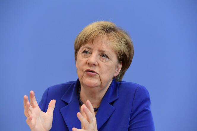 La chancelière allemande, Angela Merkel, pendant une conférence de presse à Berlin, le 28 juillet 2016.
