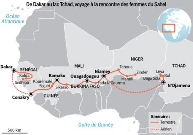 La série d’été du Monde Afrique: 4000 km et 27 étapes entre le Sénégal et le lac Tchad, sur le thème de la santé maternelle et infantile