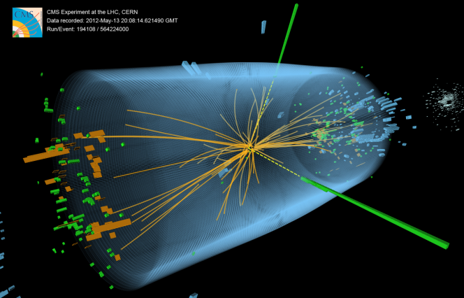 Une signature du boson de Higgs telle qu’apparue dans le détecteur CMS du Cern en mai 2012