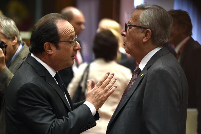 François Hollande avec le président de la Commission européenne, Jean-Claude Juncker, à Bruxelles, le 28 juin 2016.