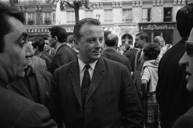 Georges Séguy, secrétaire général de la Confédération générale du travail (CGT), lors d’une manifestation d’étudiants et une grève générale, le 29 mai, pendant les événements de Mai-68.