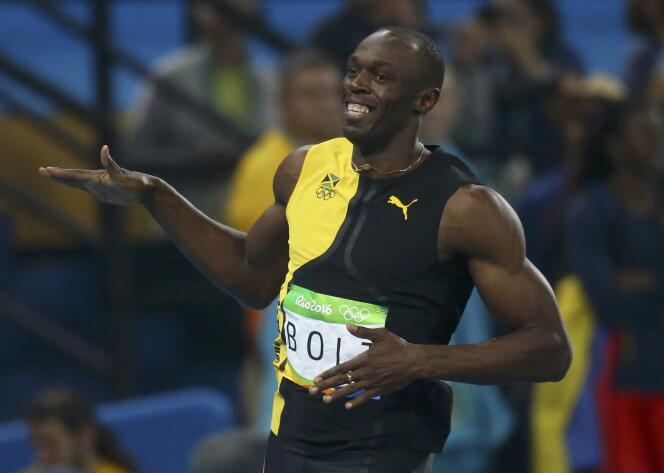 Malgré un départ moins rapide que Justin Gatlin, Usain Bolt a conservé son titre olympique du 100 m dimanche à Rio.