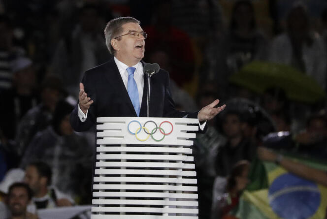 El presidente del Comité Olímpico Internacional, Thomas Bach, en la ceremonia de clausura de los Juegos Olímpicos de Río de Janeiro, Brasil, 21 de agosto de 2016. 